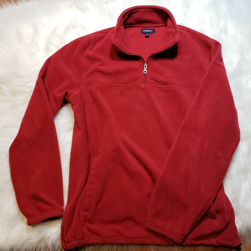 Men's Croft & Barrow Brick Red Fleece Zip Pullover